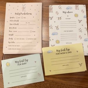 Baby shower advice cards